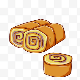 美食小吃蛋卷插画