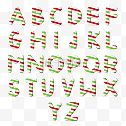 圣诞红绿糖果字母表