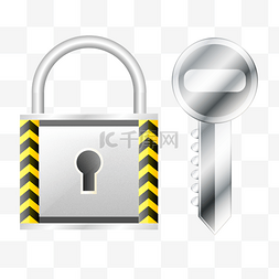保密警钟图片_银色锁子和钥匙
