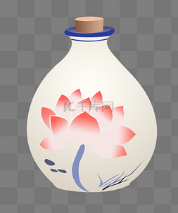 中国风花朵酒壶