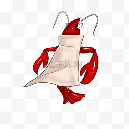 裹着的龙虾海鲜插画