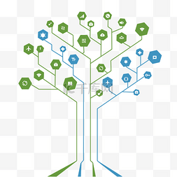 科技蜂窝图片_矢量科技树商务