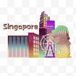 新加坡城市渐变素材