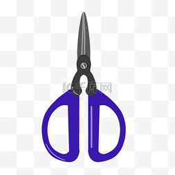 紫色手柄剪刀工具