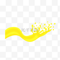 黄色果汁液体图片_果汁液体飞溅插画