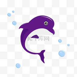 可爱动物海豚图片_可爱紫色海豚