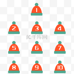 数字序号psd图片_帽子数字分隔符