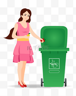 绿色的垃圾箱