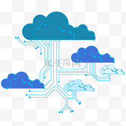 科技感蓝色背景图片_蓝色科技树