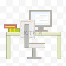 白色办公桌电脑