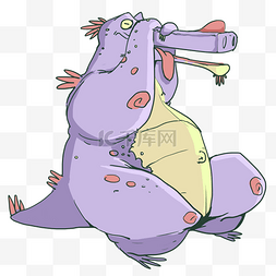 紫色恐龙动物插画