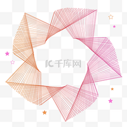 暖色渐变元素图片_暖色渐变简约线条五星素材