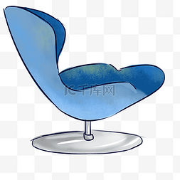 蓝色个性躺椅插画