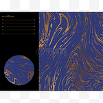 金色大理石墨迹请柬invitation日式中国风