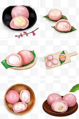 粉色青团图片_清明节传统食物青团