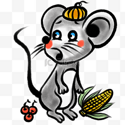鼠年形象水墨老鼠