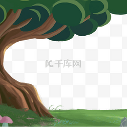 卡通大树装饰图案图片_卡通茂盛的大树下载