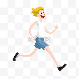 男士发型男士发型图片_彩色创意跑步的运动男士元素