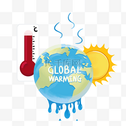 气候变暖温度计图片_地球变暖生态问题