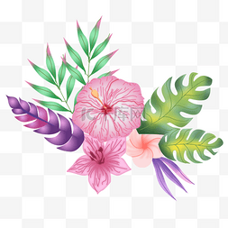 手绘水彩花朵花草装饰图案