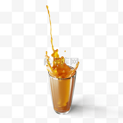 玻璃杯中的橙汁3d元素