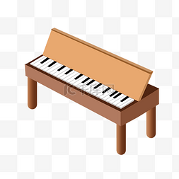 和音乐有关的图片_木质钢琴卡通插画