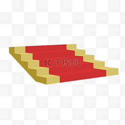 红色台阶图片_棕色长长的楼梯插图
