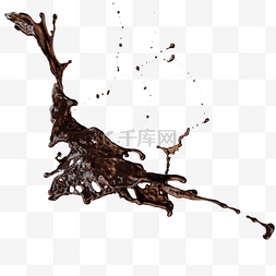 咖啡可乐图片_3d立体咖啡液体飞溅元素