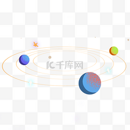 卡通彩色星系免抠图