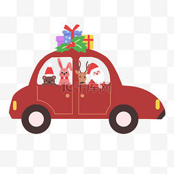 小红车图片_圣诞节小动物