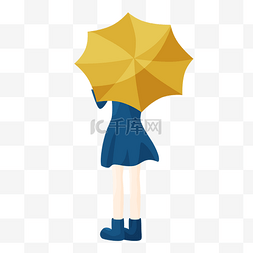 雨中的人图片_打伞的孩子