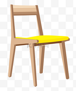 黄色木质椅子插画