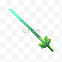 绿色花纹短剑插画