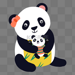 动物拥抱图片_母亲节拥抱的熊猫母子