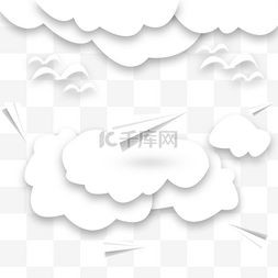 白色的纸飞机飞翔元素