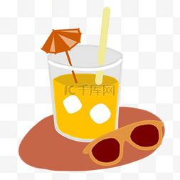 夏季果汁太阳镜插画