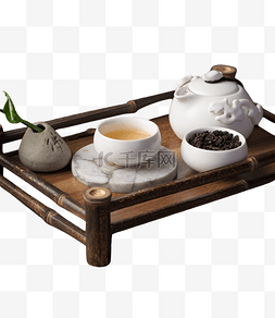 抱着乌龙茶图片_桌子餐具大红袍乌龙茶