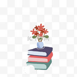 植物本子图片_红色的植物盆栽免抠图