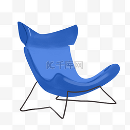 卡通蓝色图案躺椅插图