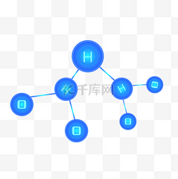 化学分子图片_蓝色装饰 水分子