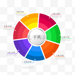 阶级图片_彩色阶级PPT流程图