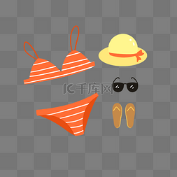 海边夏季泳衣插画