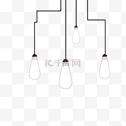 白炽灯充电图片_简约风格的发光白炽吊灯
