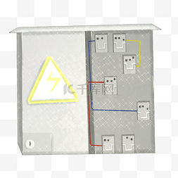 雷电图片_灰色立体配电柜