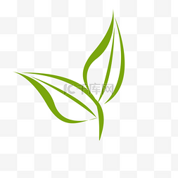 茶叶动画logo图片_线描绿色茶叶