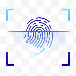 微信扫码指纹图片_指纹解锁蓝色渐变风格