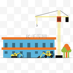 高温工地图片_扁平风建设工地