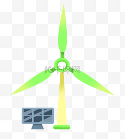 环保新能源宣传图片_绿色发电风车