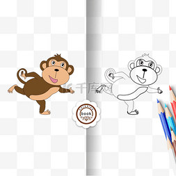 猴子monkey图片_monkey clipart black and white 可爱小猴