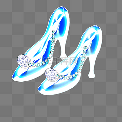 蓝色高跟鞋图片_蓝色钻石水晶鞋
